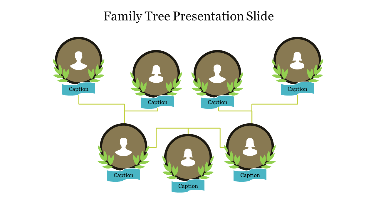 Impressive Seven Node Family Tree Presentation Slide